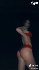 Girl With Red Lingerie Showing Hot TikTok Ass With Red Cheeks