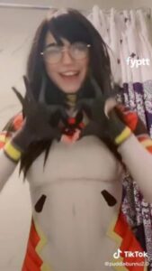 Same NSFW Outfit for Making TikTok and for Masturbating With Dildo