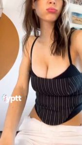 Slim TikTok celeb revealing her big boobs on her livestream