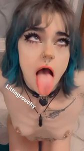 Goth Ahegao Kawaii girl by grouchygrunge