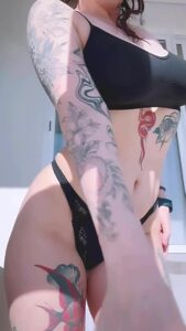 Natural tits Touching boobs Black lingerie by nofacebaby