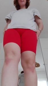 Redhead Yoga pants Pussy lips by vickyfoxx