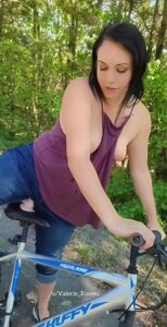 Bike No bra Brunette by valerie_rosee